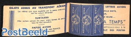 Par Avion, labels booklet, only 3 labels left in booklet