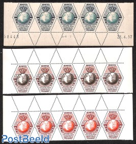 5x 3 promotional seals REINATEX 1952