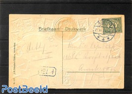 Postcard with stamps & coins pictured, Bussum