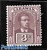 Sarawak, 3c, without WM, Stamp out of set