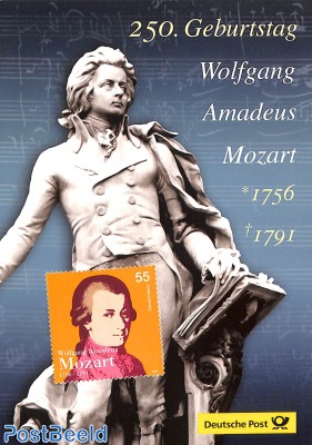 Special folder with stamps; Mozart